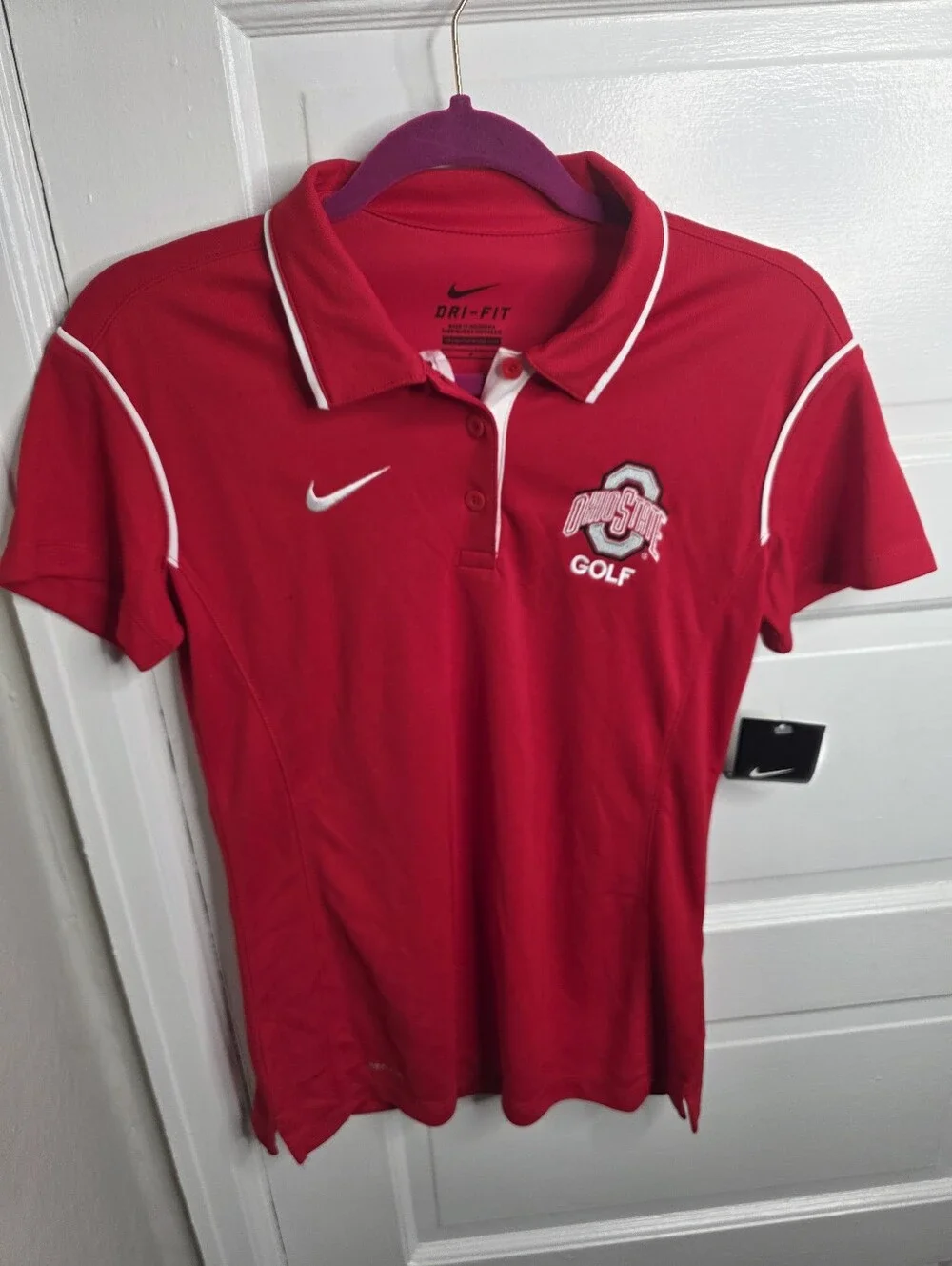 NWT Nike Ohio State Golf Polo Shirt Red Womens Small